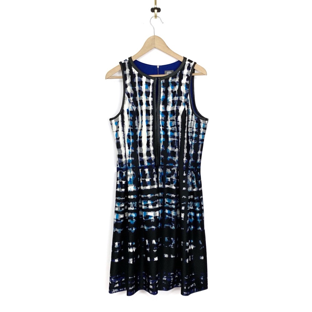 VINCE CAMUTO Fit & Flare Dress Faux Leather Sz 12